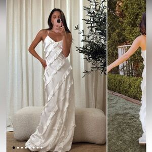 NEW Show Me Your Mumu white ruffle maxi dress. Size XS